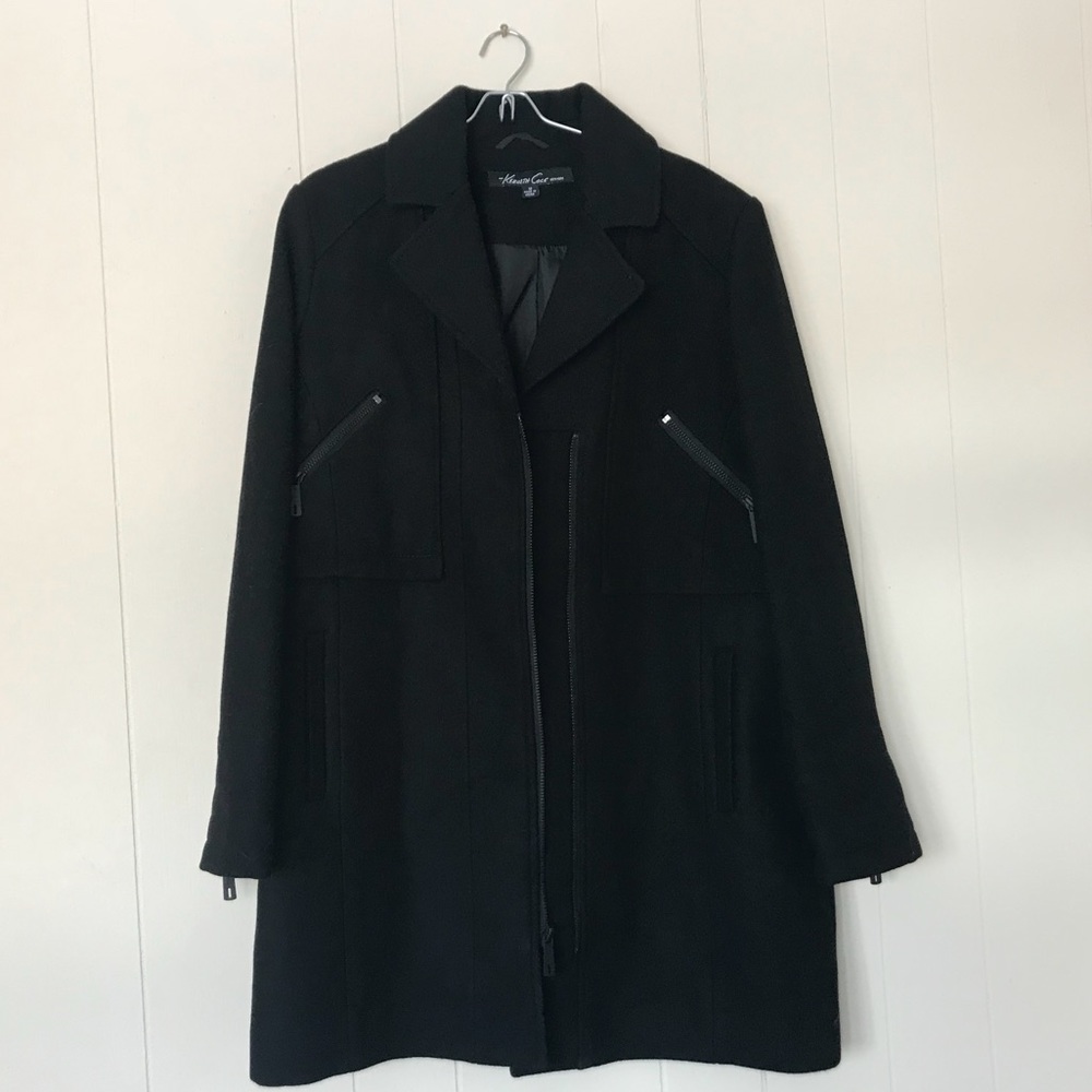 ✨ Kenneth Cole womens 12 sleek black pea coat ✨